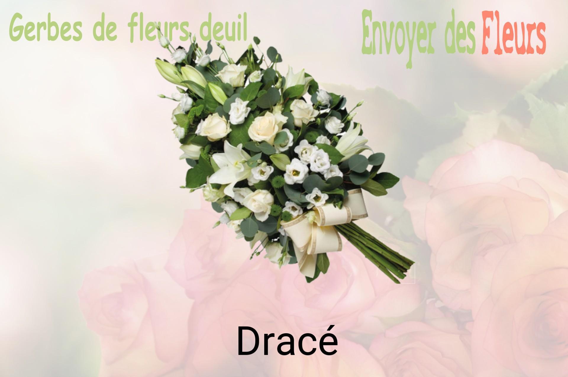 Gerbe de fleurs de deuil livrée à Dracé